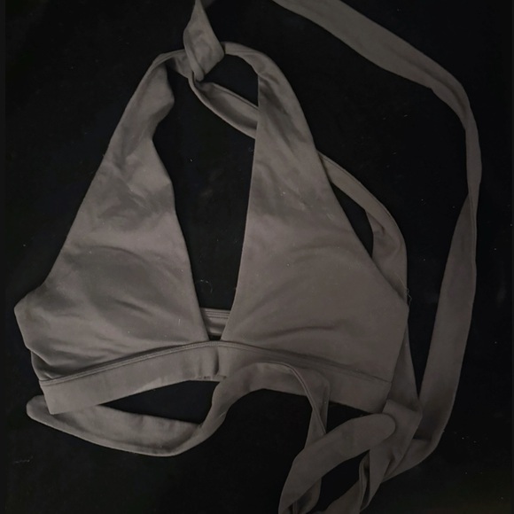 ALO Yoga Slate Gray Halter Bralette - Picture 3 of 5